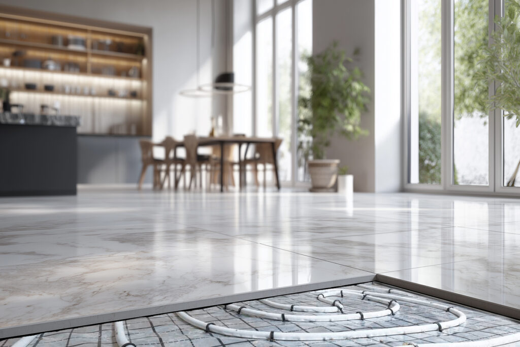 Kitchen with underfloor heating